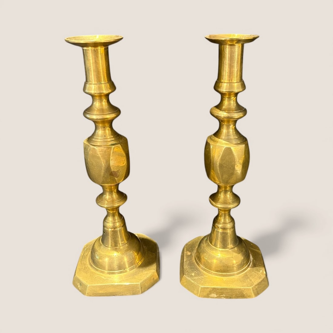 Matched Pair Of 11 Inch Brass Candlesticks (1 of 1)