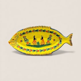 Large French Quimper Fish Platter