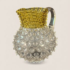 Antique Hobbs & Brockunier Francis Ware Clear To Amber Water Pitcher