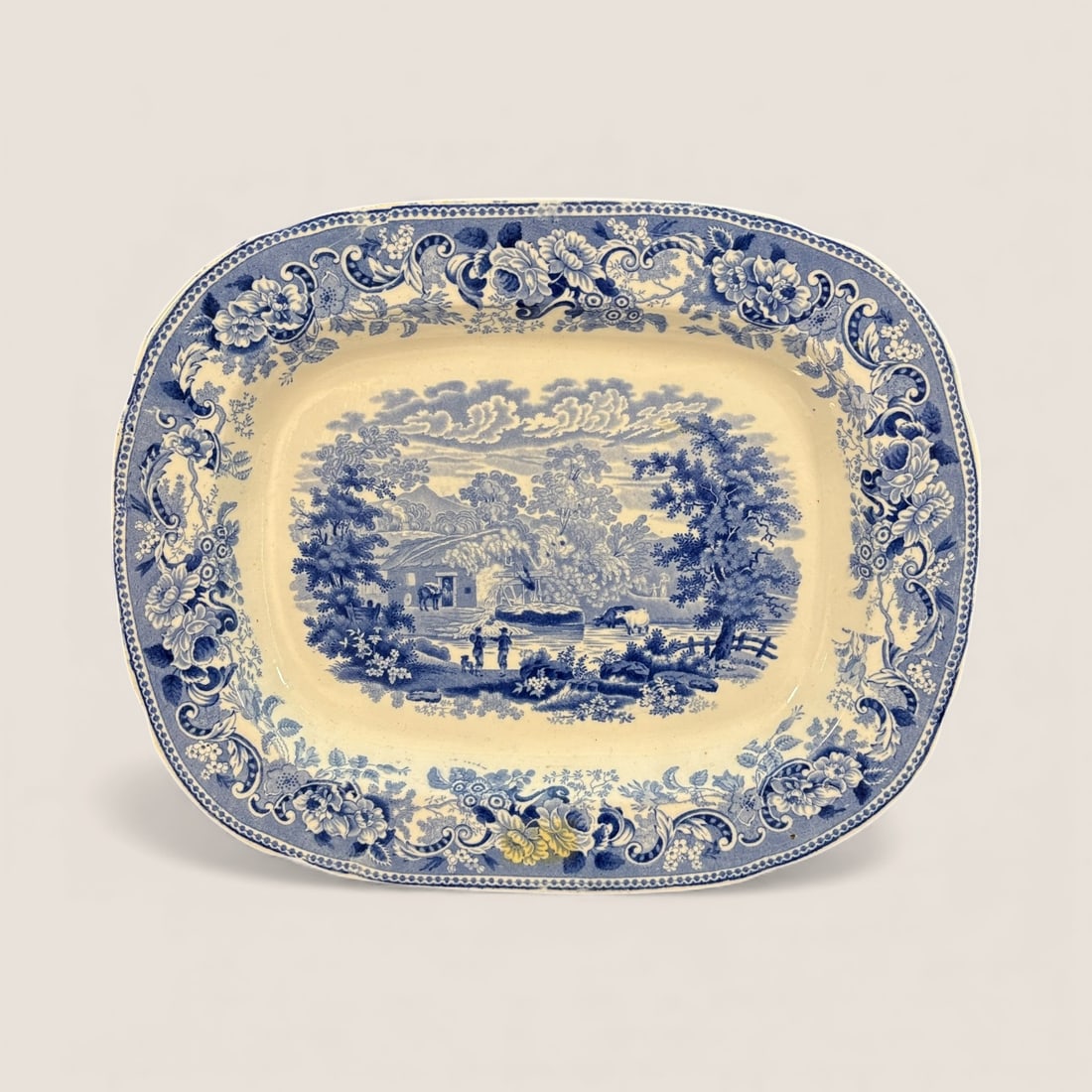 19th C Blue And White Transferware Platter (1 of 2)