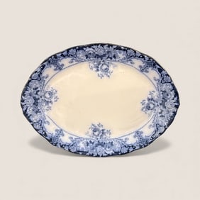 19th C Flow Blue Platter