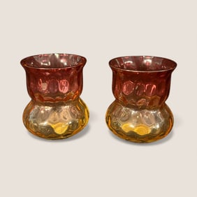 2 Victorian Amberina Toothpick Holders