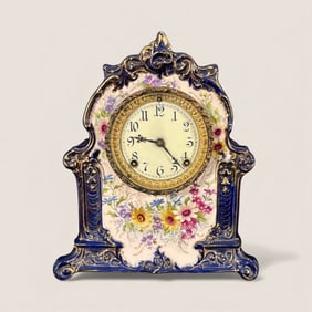 Circa 1900 Porcelain Ansonia Royal Bonn Clock