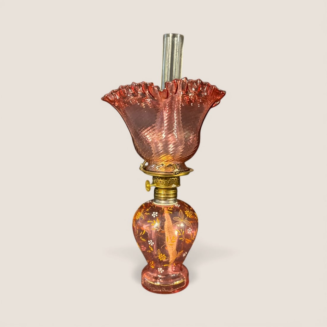 Victorian Cranberry Mini Lamp (1 of 1)