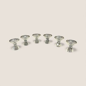 Set Of Clear Glass Heavy Base Small Dishes