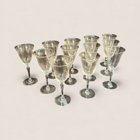 Set Of Steuben Large Stemmed Water Goblets
