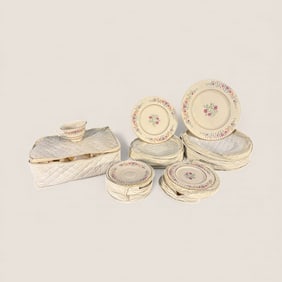 40 Piece Set Of Lenox Cinderella Pattern In Original Carriers.