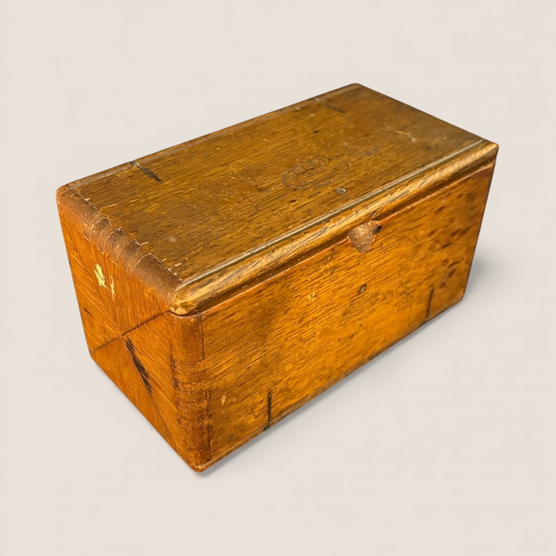 Oak Collapsible Sewing Box: Oak collapsible. 6 1/2 x 3 1/2 x 3 1/2. Very good
