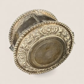 19th C English Silver Plate Biscuit Box
