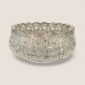 Bohemian Lead Crystal Stars And Sunburst Bowl