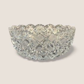 Star Cut American Brilliant Cut Glass Crystal Bowl