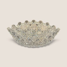 Brilliant Period 10 Inch Cut Glass Low Bowl
