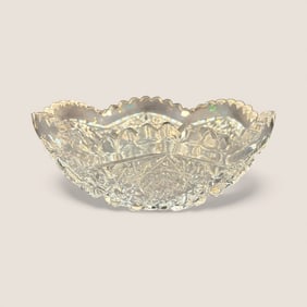 Brilliant Period Sawtooth Edge Cut Glass Bowl