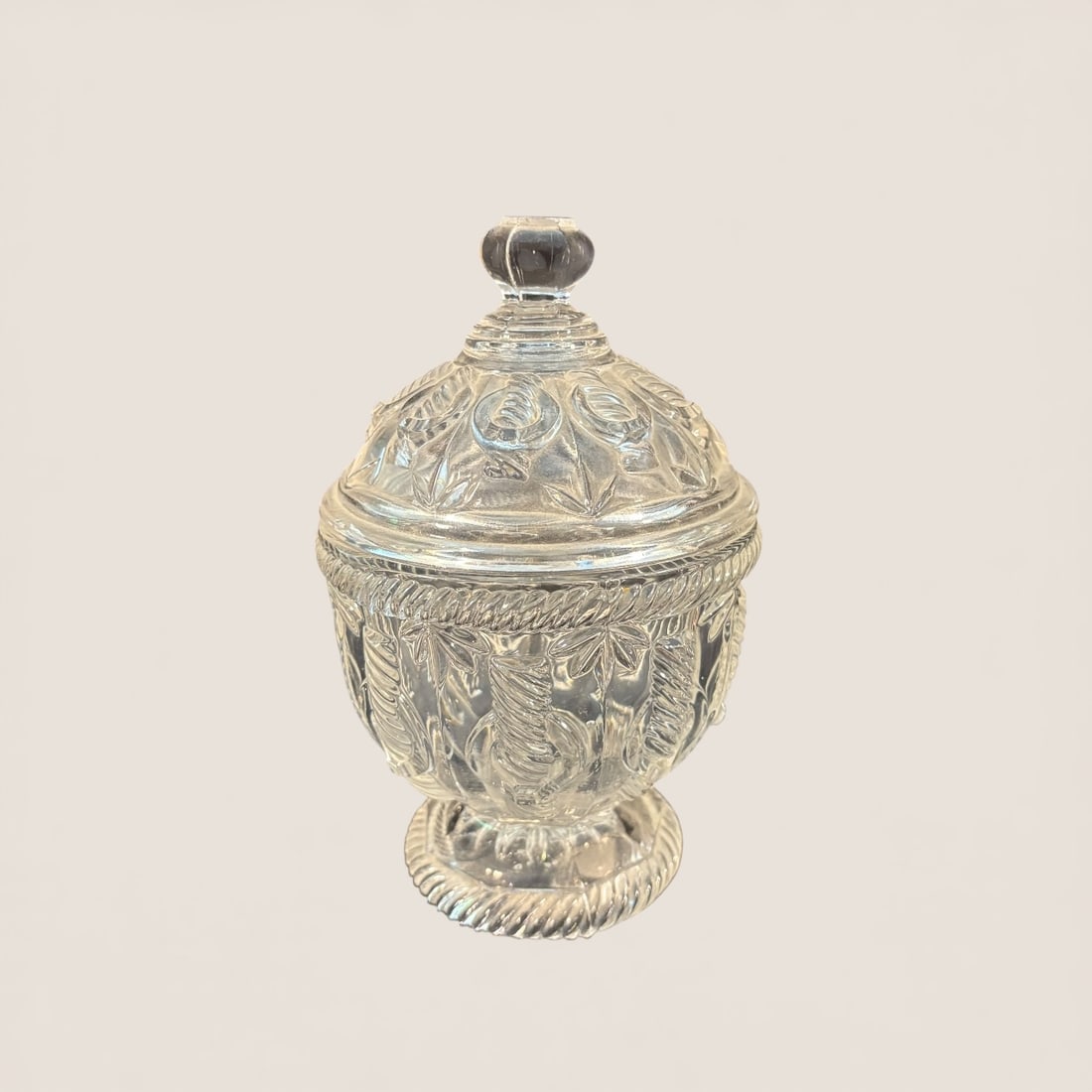 Antique Commemorative Covered Glass Compote. (1 of 2)