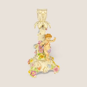 A Lladro Porcelain Candle Holder