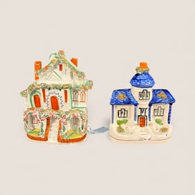 2 Antique Staffordshire Cottages