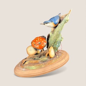 A Boehm Limited Edition " Nuthatch On Stump " Figurine