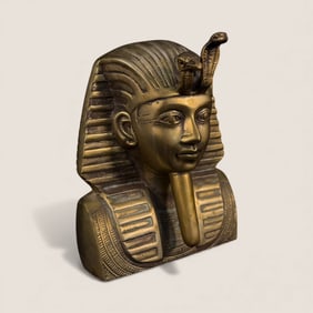 Vintage Brass Bust Of King Tutankhamun