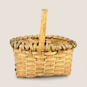 Vintage Ash Splint Handled Basket