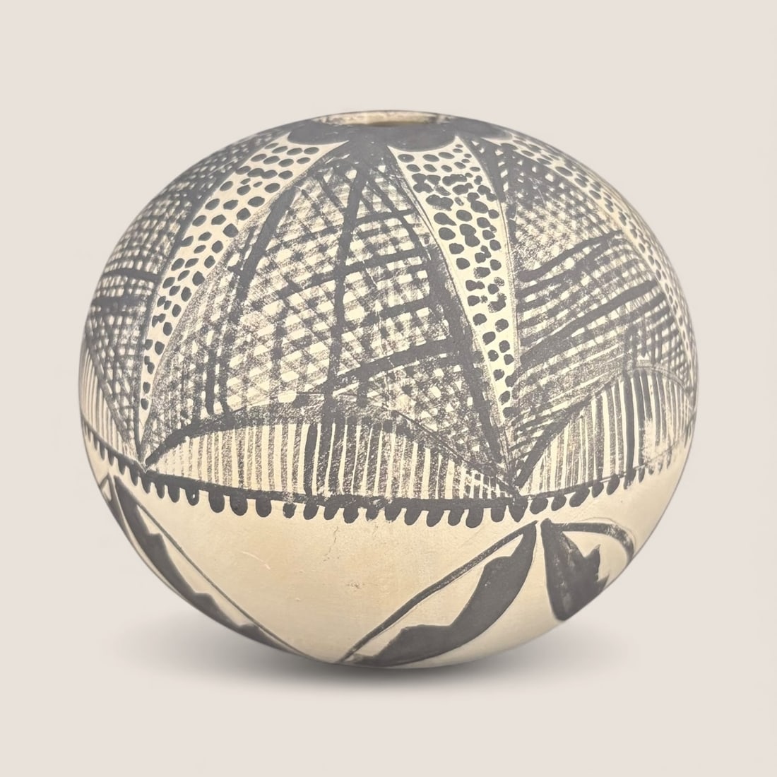 Taos Pueblo Signed And Dated Pottery Seed Pot (1 of 2)