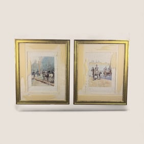 Pair Of Military Prints By G.B.