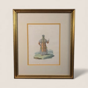 19th C Coloured Engraving. Russian Costume