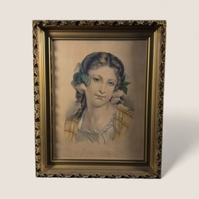 Hand Tinted Picture " Mary ". 19th C.