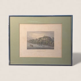 Antique Print " Crow Nest From Bull Hill " { Hudson River]