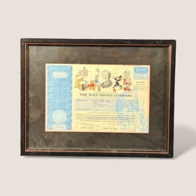 Walt Disney Certificate Of Stock