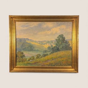 Important Oil on Canvas Landscape Scene (Illinois, Jesse Hobby 1871-1938)