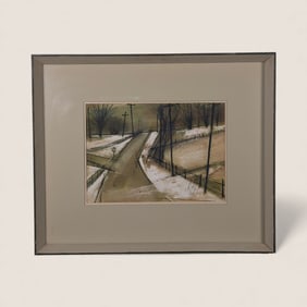 Boyce Totz (1928-2020, Wisconsin) Roads Watercolor