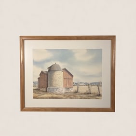 Edward Slade (1911-2001, Wisconsin) Watercolor of Barn