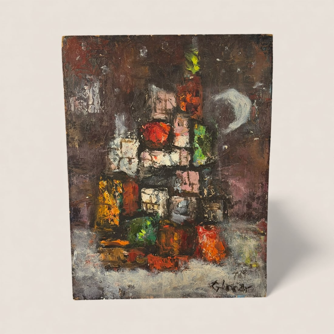 Emil Glocar (1906 - 1985, Czechoslovakia/Ohio/Wisconsin) Oil on Masonite: Measures approx 16 x 12 inches, signed bottom right. The back of the masonite board is dated 85 and says EAU CLAIRE.