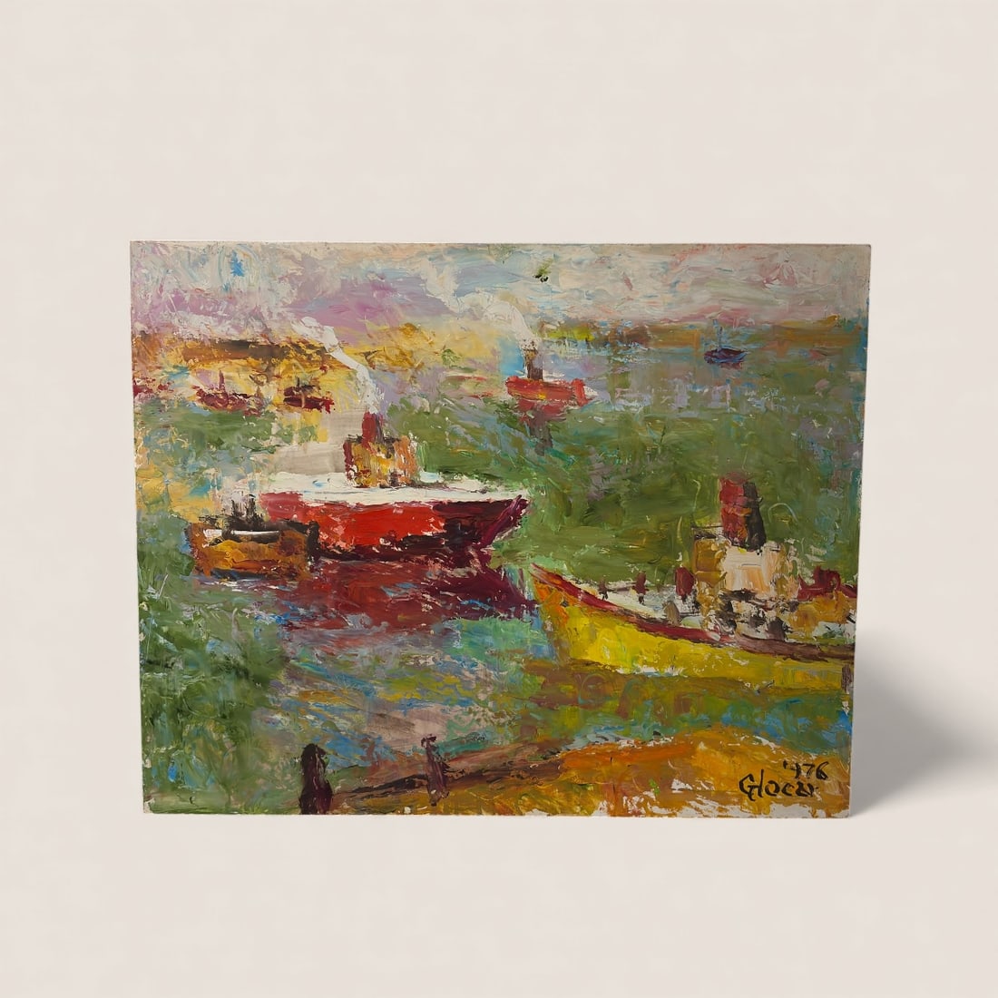 Emil Glocar (1906 - 1985, Czechoslovakia/Ohio/Wisconsin) Oil on Board Dated 1976 (1 of 2)