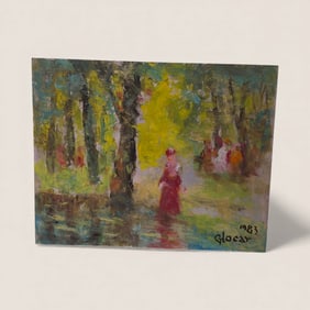 Emil Glocar (1906 - 1985, Czechoslovakia/Ohio/Wisconsin) Oil on Paper Dated 1983