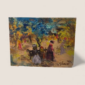 Emil Glocar (1906 - 1985, Czechoslovakia/Ohio/Wisconsin) Oil on Paper Dated 1983