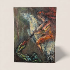Emil Glocar (1906 - 1985, Czechoslovakia/Ohio/Wisconsin) Abstract Painting on Masonite