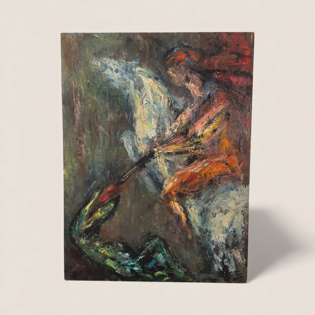 Emil Glocar (1906 - 1985, Czechoslovakia/Ohio/Wisconsin) Abstract Painting on Masonite (1 of 2)