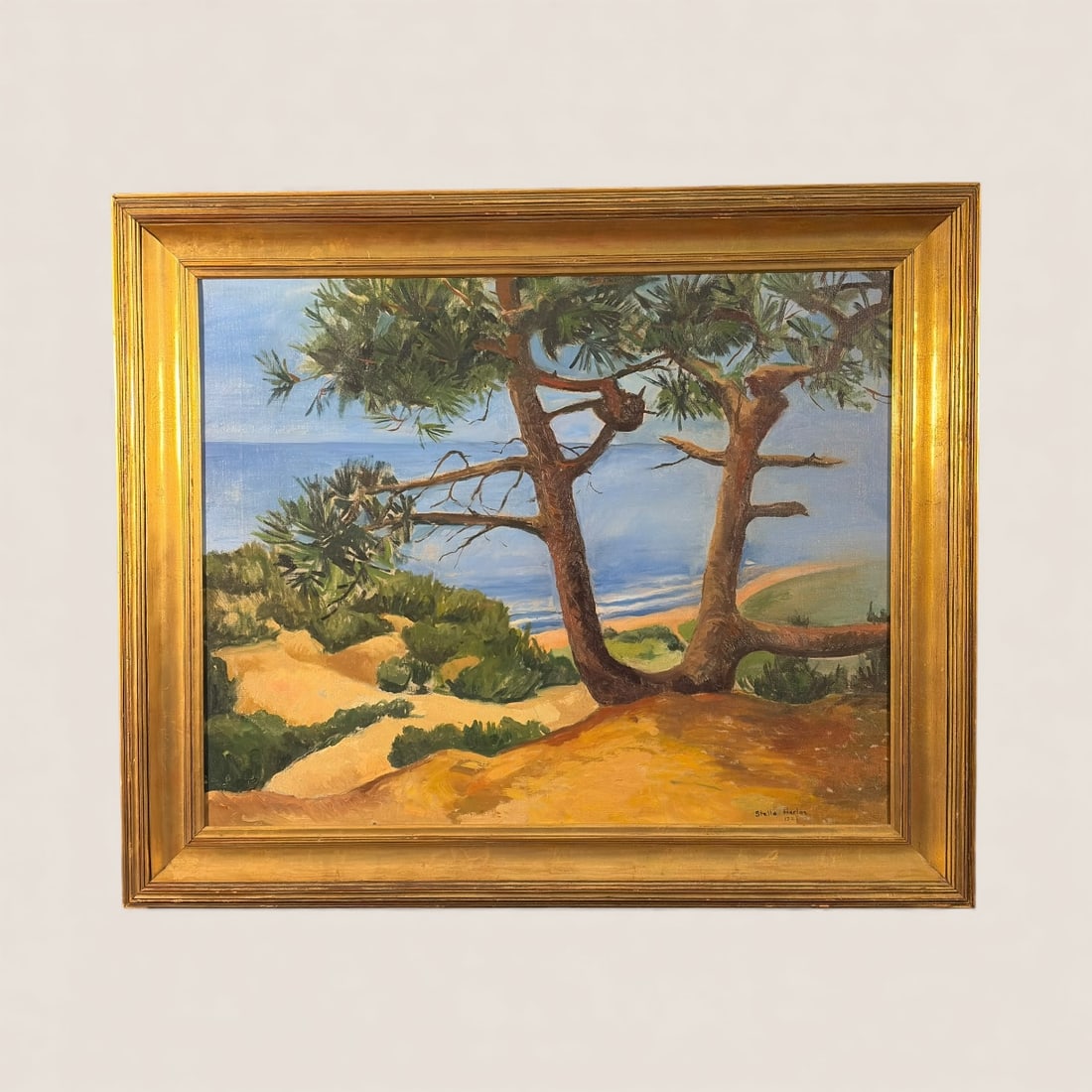 Stella Harlos (Wisconsin) Oil on Canvas View of Lake Michigan (1 of 2)