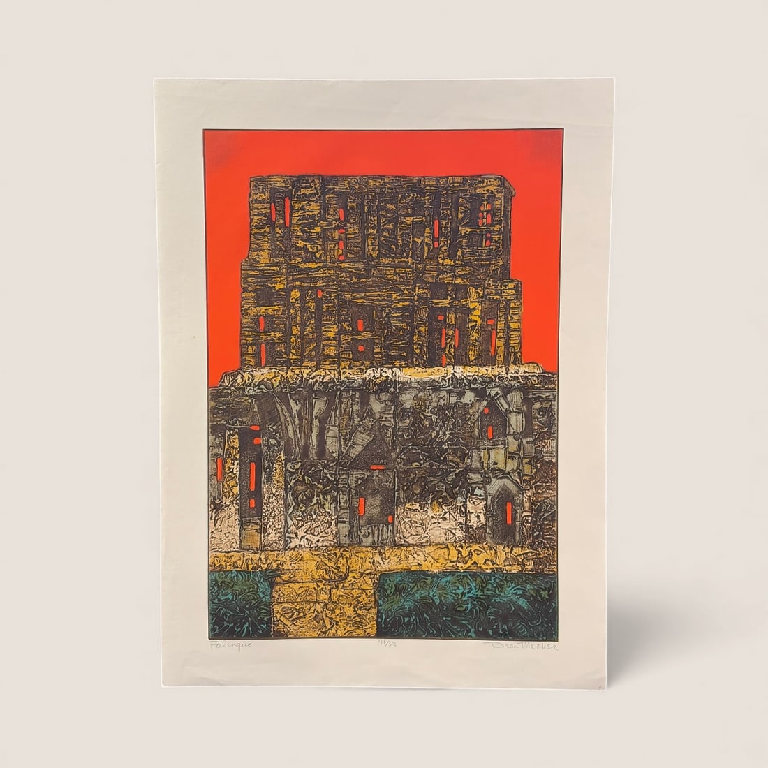 Dean Meeker (1920 - 2002, Wisconsin) Serigraph "Pelengue" (1 of 2)