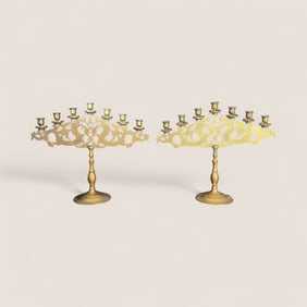 Fancy Large Brass Candelabras