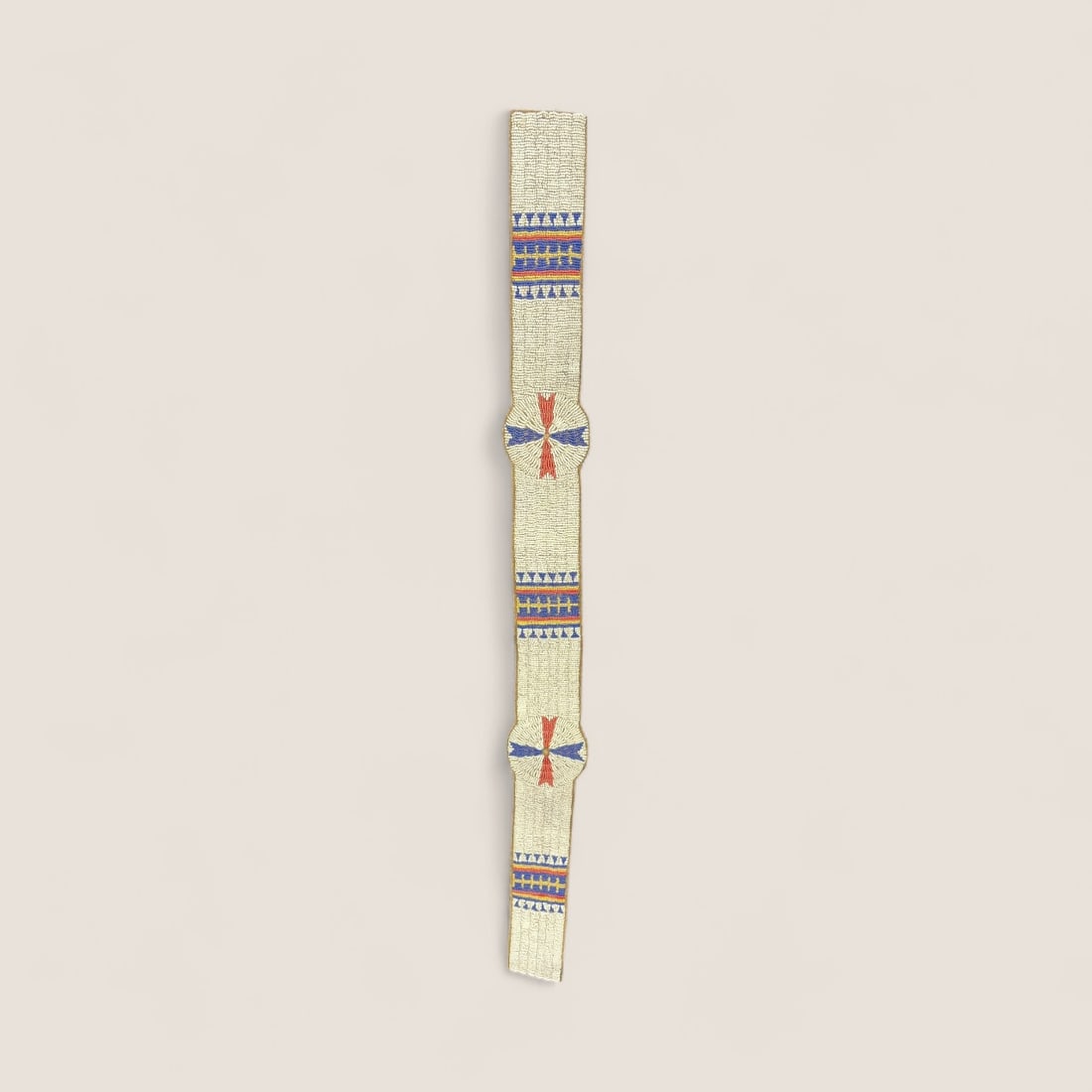 Rare Sioux Childs Beaded Blanket Strip