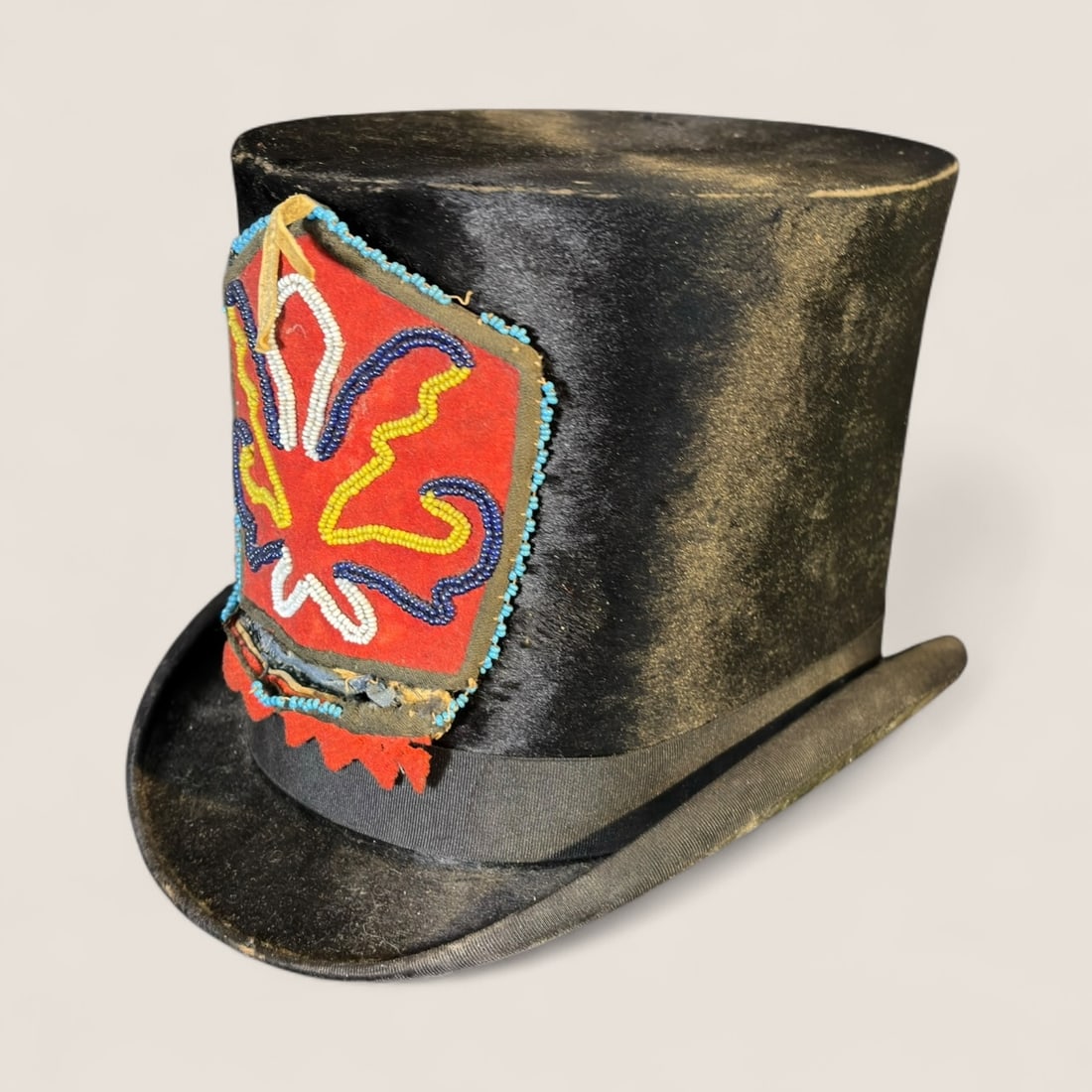 Native American Beaded Beaver Skin Hat (1 of 3)