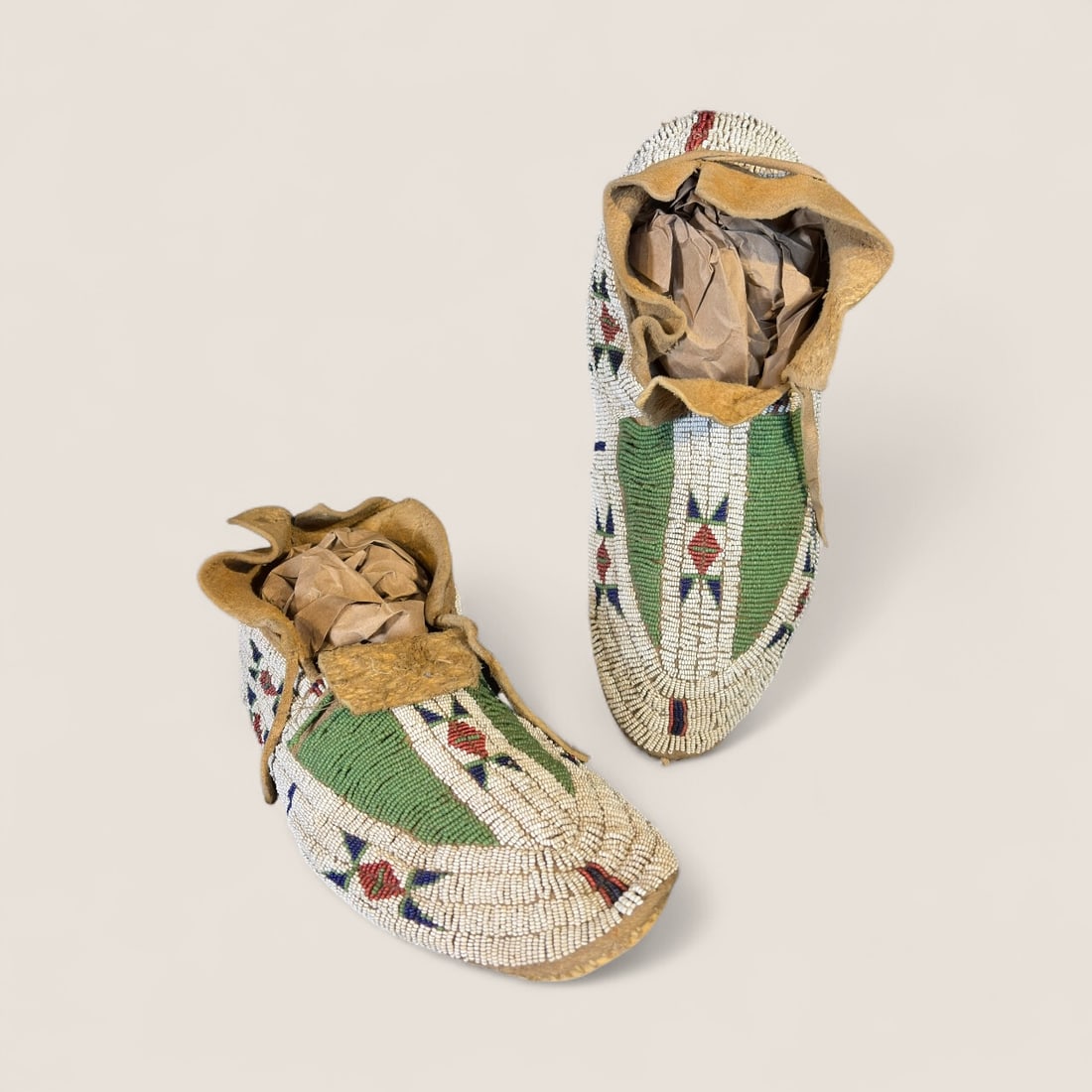 Very Large Pair of Cheyenne Beaded Moccasins (1 of 3)