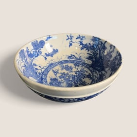 Japanese Porcelain Bowl. Blue & White Design