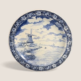 Large Royal Sphinx Boch Delfts Charger