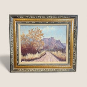 Oil Painting On Board. Fall Scene