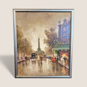 Signed " Pierre " Oil On Canvas Painting