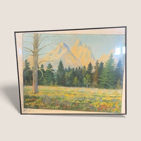 1941 Painting Of The Tetons By C. Enlow