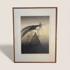 1987 Original Etching Drypoint & Monotrype By Jurate Stauskaite